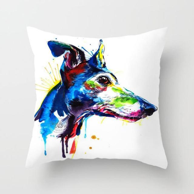 Cute Dog Peachskin Pillowcase Cover Kids Gift  Animals Puppy Pet Dog Painting Cotton Linen Throw Pillow Case Cushion Cover Square Animal Pillow Covers Home Decor Pillows Covers Pillowcase 45x45CM