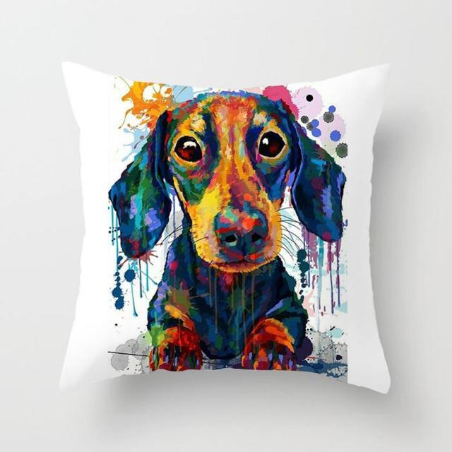 Cute Dog Peachskin Pillowcase Cover Kids Gift  Animals Puppy Pet Dog Painting Cotton Linen Throw Pillow Case Cushion Cover Square Animal Pillow Covers Home Decor Pillows Covers Pillowcase 45x45CM