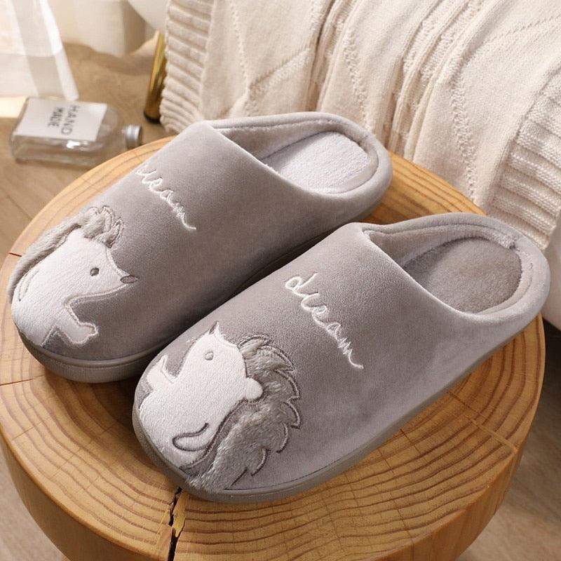 Cute Hedgehog Women Winter Home Slippers Animal Slip On Soft Warm House Shoes Men Couple Indoor Bedroom Footwear Soft Cozy Home Slippers For Women Slip On Comfy Women's Washable Cotton Bedroom Slippers