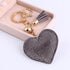 Cute Leather Heart Tassel Key Holder Metal Crystal Key Chain Keyring Rhinestone Heart Shape Keychains Glitter Crystal Heart Tassel Keychains Charm Keychain Bag Auto Pendant Gift