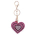 Cute Leather Heart Tassel Key Holder Metal Crystal Key Chain Keyring Rhinestone Heart Shape Keychains Glitter Crystal Heart Tassel Keychains Charm Keychain Bag Auto Pendant Gift