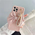 Cute Luxury Fashion 3d Bow Pearl Bracelet Girl Soft Case For iPhone 11 12 13 Pro Max 7 8 Plus Xr X Xs Se Anti-drop Cover Pearl Chain Bow Phone Case Ideal for iPhone Elegant Phone Case