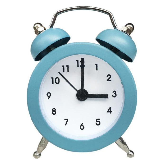 Cute Mini Metal Round Alarm Clock Desk Table Electronic Digital Clock Twin Bell Alarm Clock Metal Frame 3D Dial with Backlight Function Desk Table Clock for Home & Office Bedroom Living Room Alarm Clock Creative Home Decoration