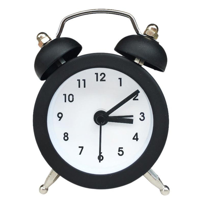 Cute Mini Metal Round Alarm Clock Desk Table Electronic Digital Clock Twin Bell Alarm Clock Metal Frame 3D Dial with Backlight Function Desk Table Clock for Home & Office Bedroom Living Room Alarm Clock Creative Home Decoration