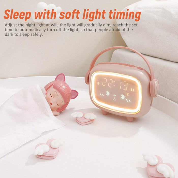 Cute Night Light Alarm Clock Timing Countdown Alarm Clock  Kids Alarm Clock Pink for Girls Bedroom Ok to Wake Children's Sleep Trainer Wake Up Light & Night Light LED Smart Kids Alarm Clock Night Light For Home Decor