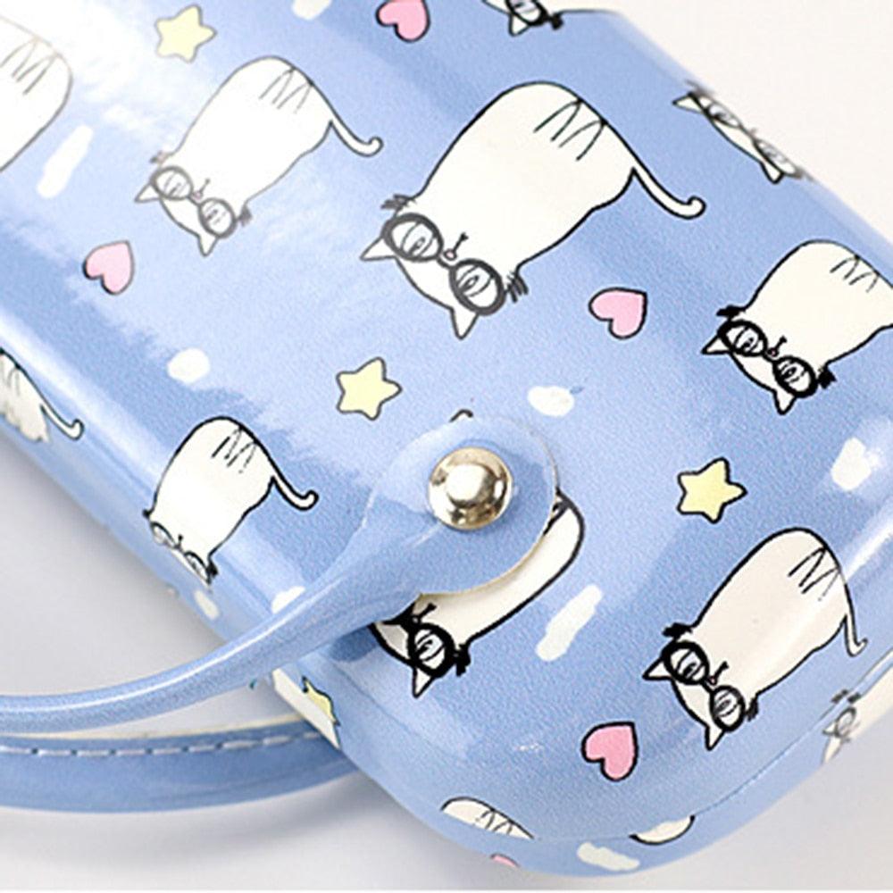 Cute Portable Children Sunglasses Compression Resistant Folding Glasses Case Storage Hard Plastic Clamshells For Kids With Handle Eyeglass Case Glasses Pouch