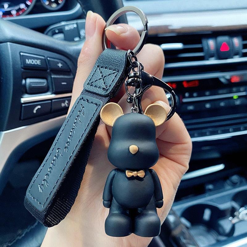 Cute Resin Keychain Charm Tie The Bear Pendant For Women Bag Cute Bear Keychain Car Key Ring Mobile Phone Keyring Car Key Chain Bag Phone Pendant Jewelry Accessories Kids Girl Gift For Women Girls Car Keys Bag