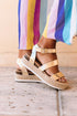 Cute Summer Women Golden Sandals Platform Heels Cross Strap Ankle Lace Beach Party Shoes Open Toe Ankle Platform Strap Casual Shoes Platform Wrap Rubber Sole Flat Sandal