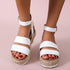 Cute Summer Women Golden Sandals Platform Heels Cross Strap Ankle Lace Beach Party Shoes Open Toe Ankle Platform Strap Casual Shoes Platform Wrap Rubber Sole Flat Sandal