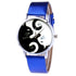 Cute White And Black Cats Couple Watches With PU Leather Strap And Round Dial Quartz Watches For Women Cat Dial With Stainless Steel Mesh Band Genuine Leather Strap Comfortable Ladies Wristwatch