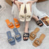 Cute Women Summer Slipper Square Toe Chain Slippers Slip On Flat Slide Sandals Beach Flip Flops Casual Shoe Sandals With Square Open Toe Slip On Comfy Slides Sandals Casual Shoes Summer Low Heeled