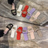 Cute Women Summer Slipper Square Toe Chain Slippers Slip On Flat Slide Sandals Beach Flip Flops Casual Shoe Sandals With Square Open Toe Slip On Comfy Slides Sandals Casual Shoes Summer Low Heeled