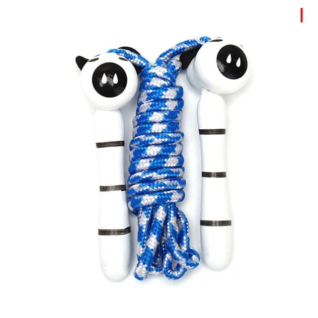 Cute Wood Handle Kids Children Skipping Jump Adjustable Cotton Jump Ropes For Kids Skipping Fitness Rope Wooden Handle Jumping Rope For Children Exercise Workout Activity