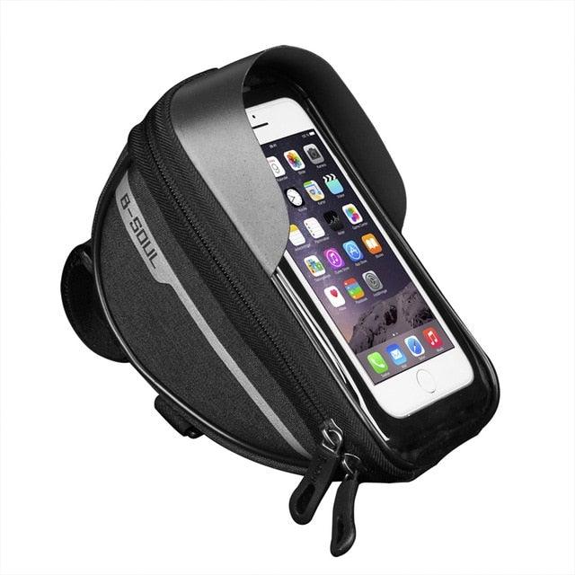 Cycling Bicycle Bike Head Tube Handlebar Cell Mobile Phone Bag Case Holder Screen Phone Mount Bags Case Bag Bicycle Bag Waterproof Bike Phone Mount Top Tube Bag Bike Phone Case Holder Accessories Cycling Pouch Compatible With Smartphones