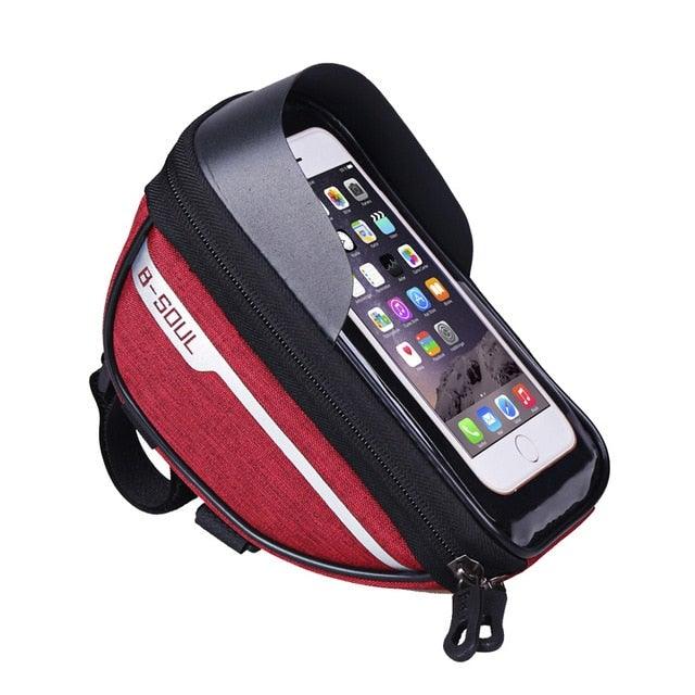 Cycling Bicycle Bike Head Tube Handlebar Cell Mobile Phone Bag Case Holder Screen Phone Mount Bags Case Bag Bicycle Bag Waterproof Bike Phone Mount Top Tube Bag Bike Phone Case Holder Accessories Cycling Pouch Compatible With Smartphones