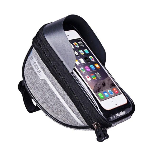 Cycling Bicycle Bike Head Tube Handlebar Cell Mobile Phone Bag Case Holder Screen Phone Mount Bags Case Bag Bicycle Bag Waterproof Bike Phone Mount Top Tube Bag Bike Phone Case Holder Accessories Cycling Pouch Compatible With Smartphones