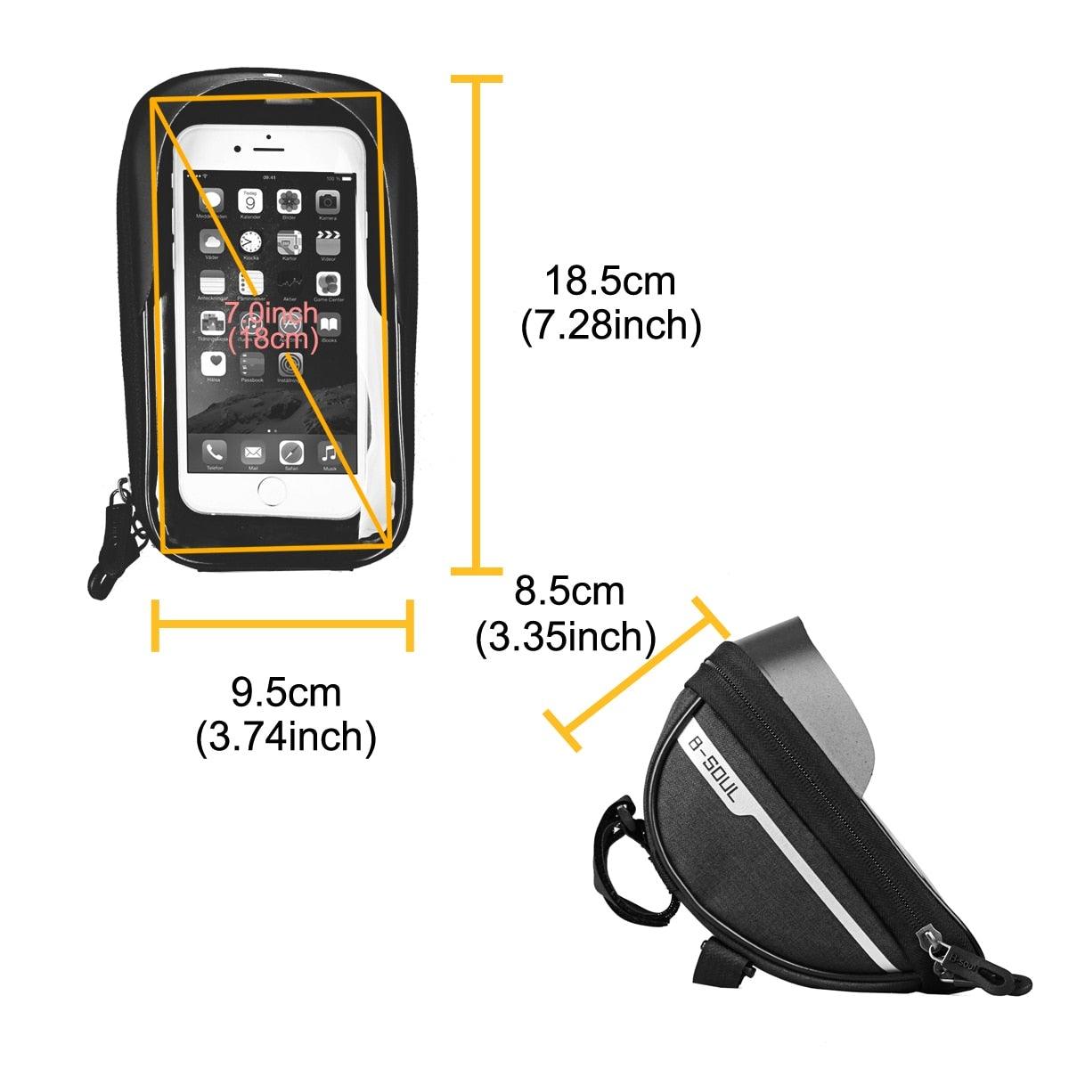 Cycling Bicycle Bike Head Tube Handlebar Cell Mobile Phone Bag Case Holder Screen Phone Mount Bags Case Bag Bicycle Bag Waterproof Bike Phone Mount Top Tube Bag Bike Phone Case Holder Accessories Cycling Pouch Compatible With Smartphones