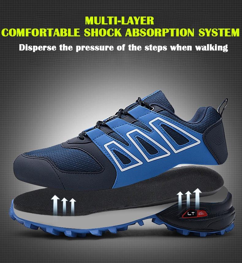 Cycling Mens Waterproof Outdoor Hiking Sneakers Men's Trail Running Shoes Fashion Hiking Sneakers For Men Tennis Cross Training Shoe Mens Casual Outdoor Walking Workout Footwear