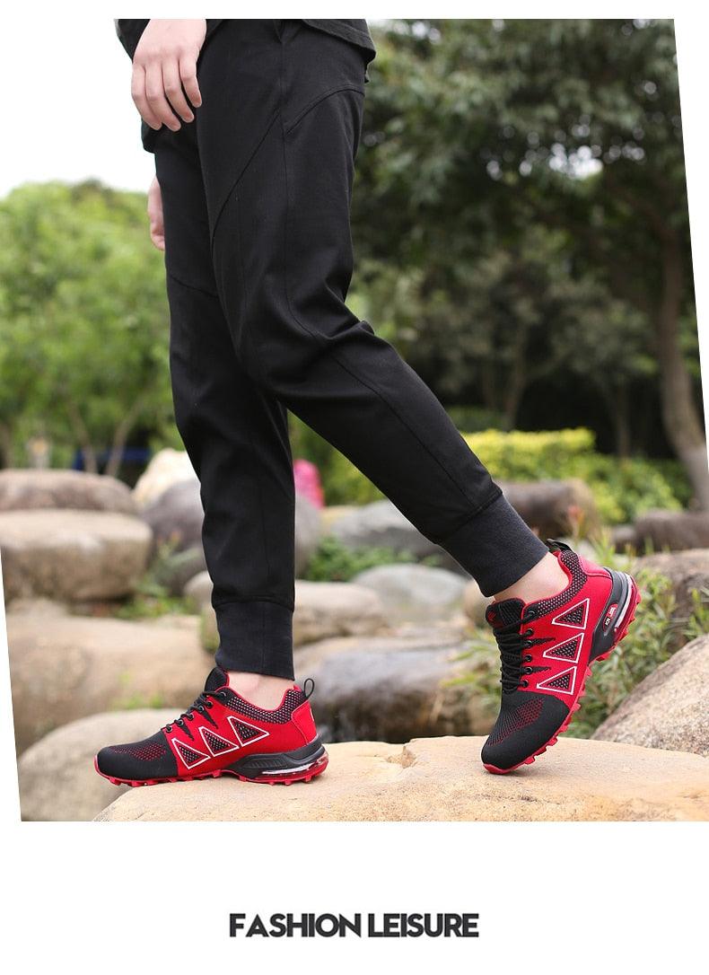 Cycling Mens Waterproof Outdoor Hiking Sneakers Men's Trail Running Shoes Fashion Hiking Sneakers For Men Tennis Cross Training Shoe Mens Casual Outdoor Walking Workout Footwear