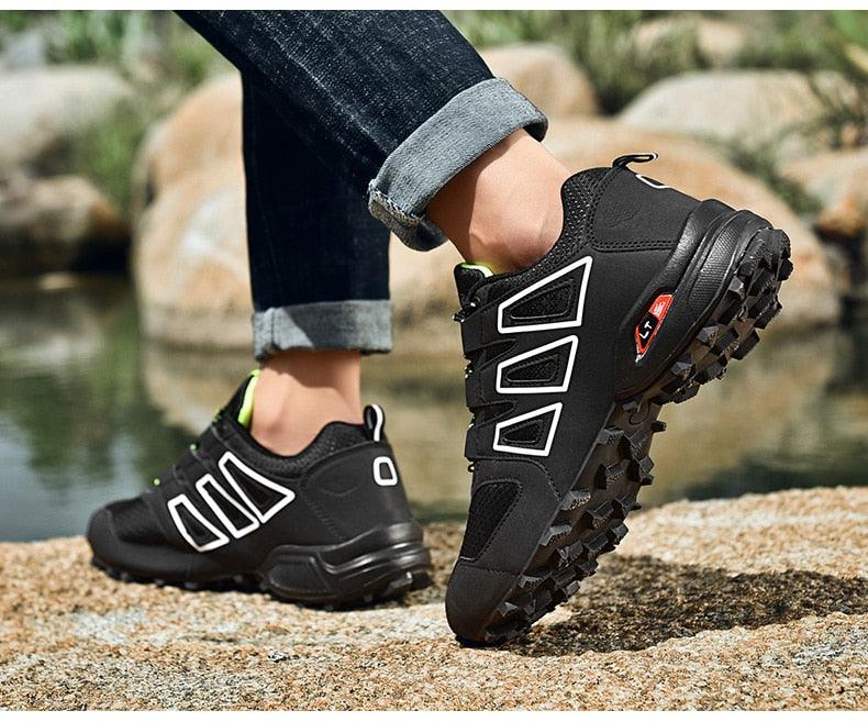 Cycling Mens Waterproof Outdoor Hiking Sneakers Men's Trail Running Shoes Fashion Hiking Sneakers For Men Tennis Cross Training Shoe Mens Casual Outdoor Walking Workout Footwear