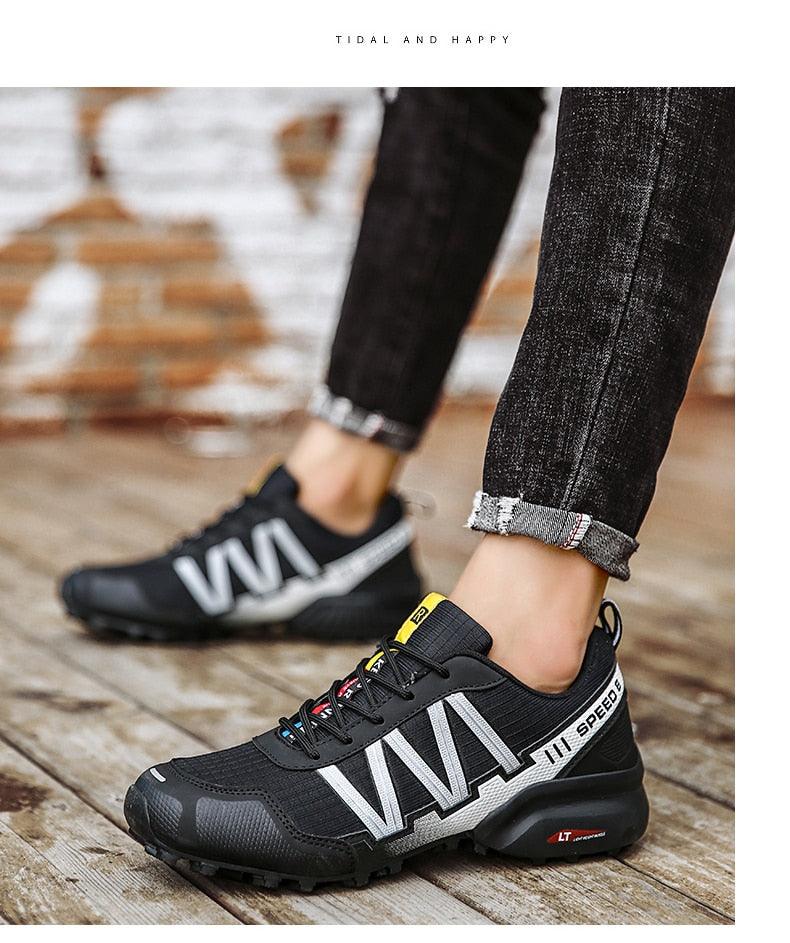 Cycling Mens Waterproof Outdoor Hiking Sneakers Men's Trail Running Shoes Fashion Hiking Sneakers For Men Tennis Cross Training Shoe Mens Casual Outdoor Walking Workout Footwear