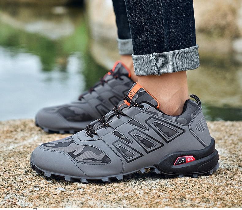 Cycling Mens Waterproof Outdoor Hiking Sneakers Men's Trail Running Shoes Fashion Hiking Sneakers For Men Tennis Cross Training Shoe Mens Casual Outdoor Walking Workout Footwear