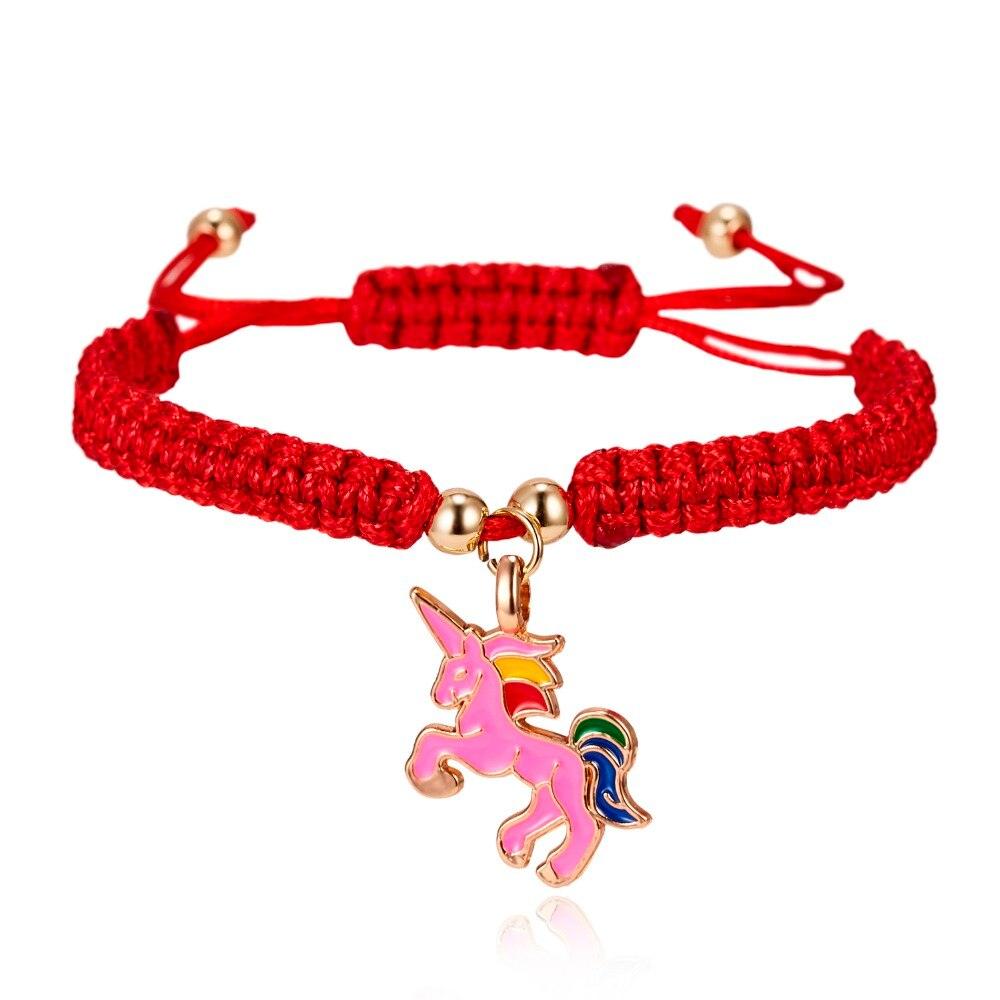 Delicate Gold Cute Animal Pendent Charm Bracelets Women Lucky Red String Friendship Wish Bracelets Jewelry Gift Adjustable Handmade Red String Rope Bracelet Animal Lucky Pony Charm Bracelets