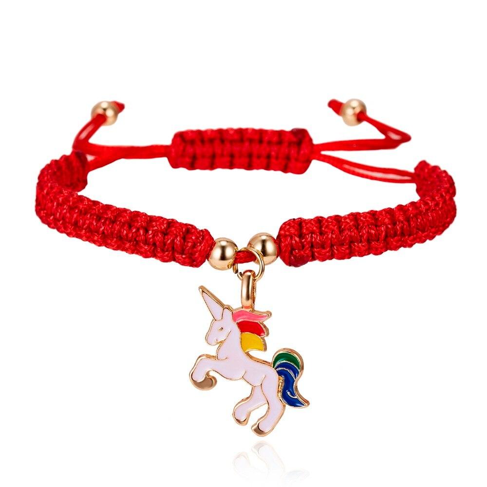 Delicate Gold Cute Animal Pendent Charm Bracelets Women Lucky Red String Friendship Wish Bracelets Jewelry Gift Adjustable Handmade Red String Rope Bracelet Animal Lucky Pony Charm Bracelets