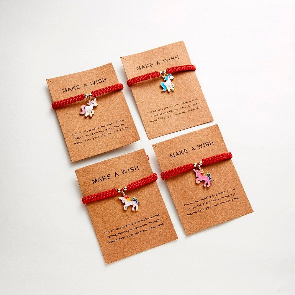 Delicate Gold Cute Animal Pendent Charm Bracelets Women Lucky Red String Friendship Wish Bracelets Jewelry Gift Adjustable Handmade Red String Rope Bracelet Animal Lucky Pony Charm Bracelets