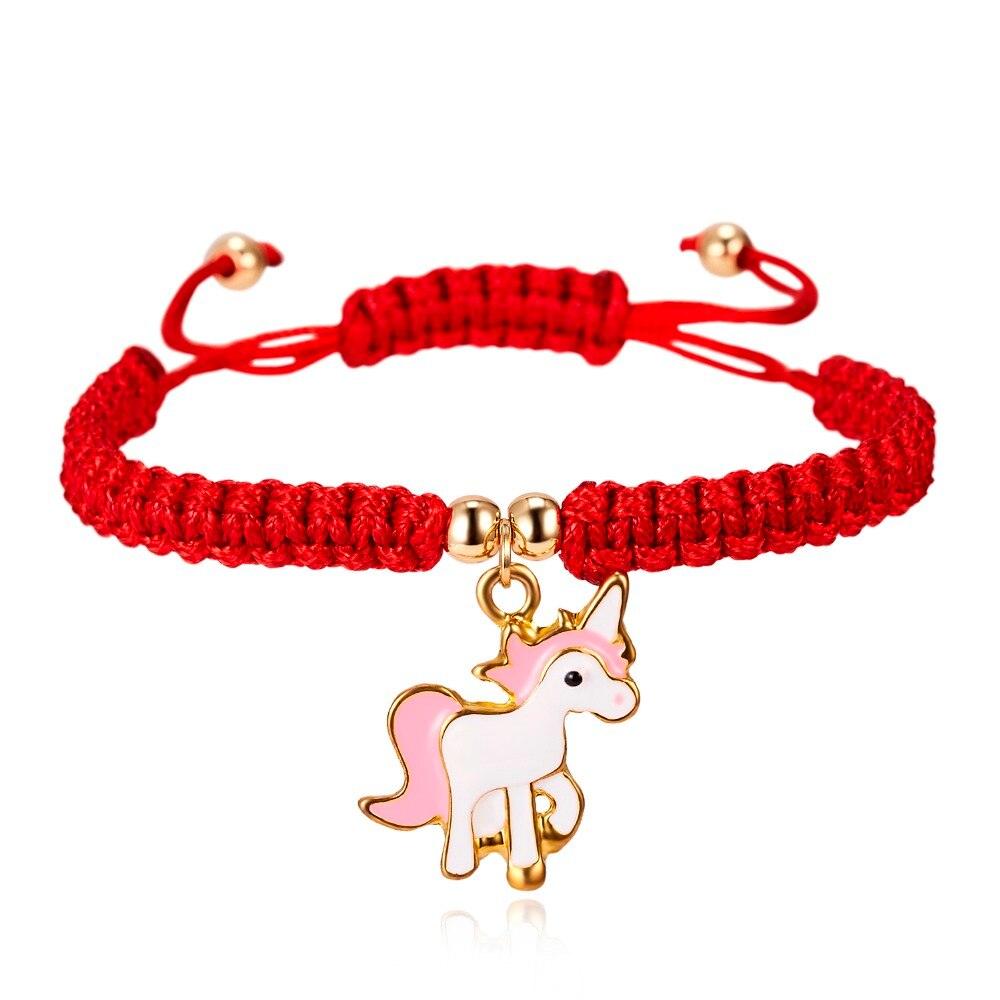 Delicate Gold Cute Animal Pendent Charm Bracelets Women Lucky Red String Friendship Wish Bracelets Jewelry Gift Adjustable Handmade Red String Rope Bracelet Animal Lucky Pony Charm Bracelets