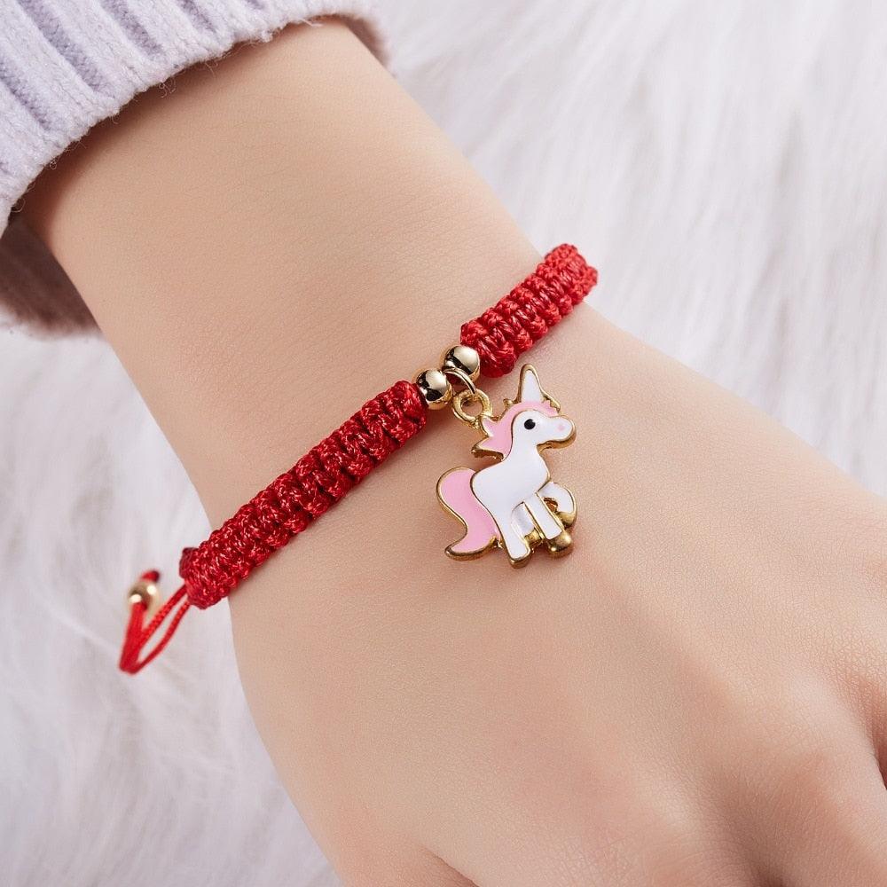 Delicate Gold Cute Animal Pendent Charm Bracelets Women Lucky Red String Friendship Wish Bracelets Jewelry Gift Adjustable Handmade Red String Rope Bracelet Animal Lucky Pony Charm Bracelets