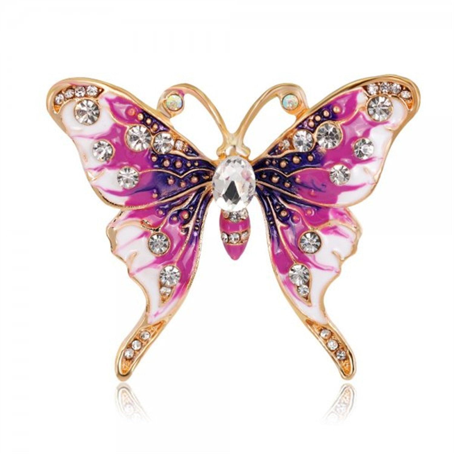 Delicate Rhinestone Butterfly Brooches Women Winged Butterfly Crystal Rhinestone Brooch Elegant Crystal Insect Brooch Fashion Wedding Party Jewelry Coat Accessories Beautiful Luxury Brooches Various Elegant Design