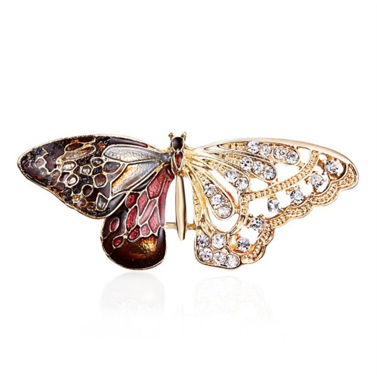 Delicate Rhinestone Butterfly Brooches Women Winged Butterfly Crystal Rhinestone Brooch Elegant Crystal Insect Brooch Fashion Wedding Party Jewelry Coat Accessories Beautiful Luxury Brooches Various Elegant Design