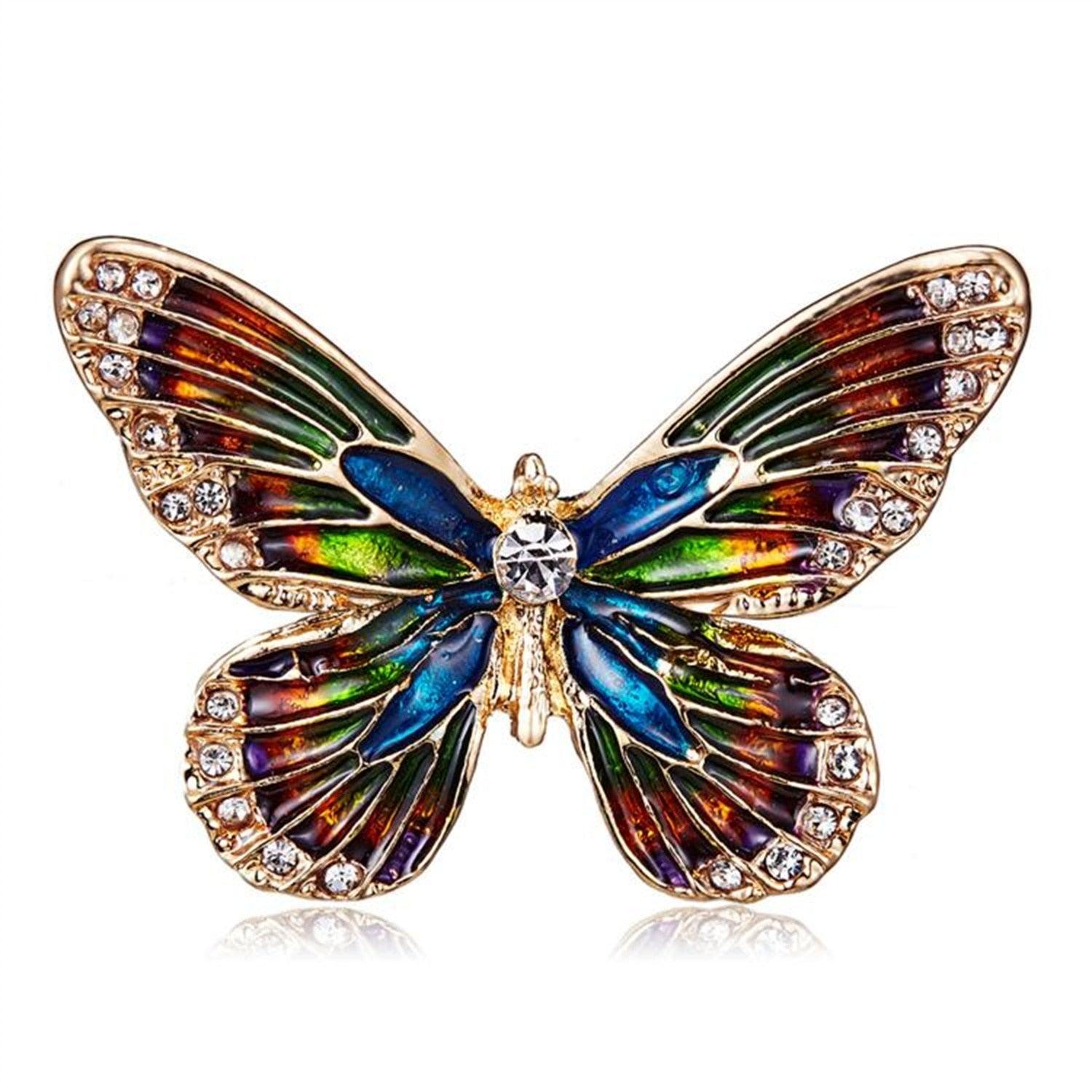 Delicate Rhinestone Butterfly Brooches Women Winged Butterfly Crystal Rhinestone Brooch Elegant Crystal Insect Brooch Fashion Wedding Party Jewelry Coat Accessories Beautiful Luxury Brooches Various Elegant Design