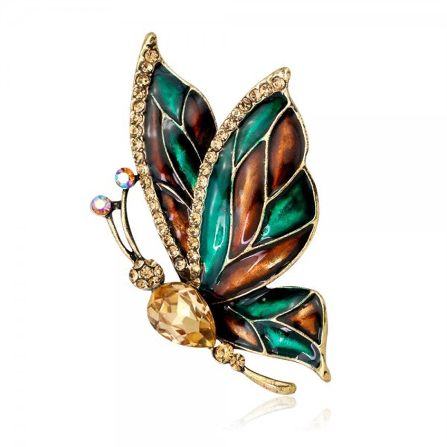 Delicate Rhinestone Butterfly Brooches Women Winged Butterfly Crystal Rhinestone Brooch Elegant Crystal Insect Brooch Fashion Wedding Party Jewelry Coat Accessories Beautiful Luxury Brooches Various Elegant Design