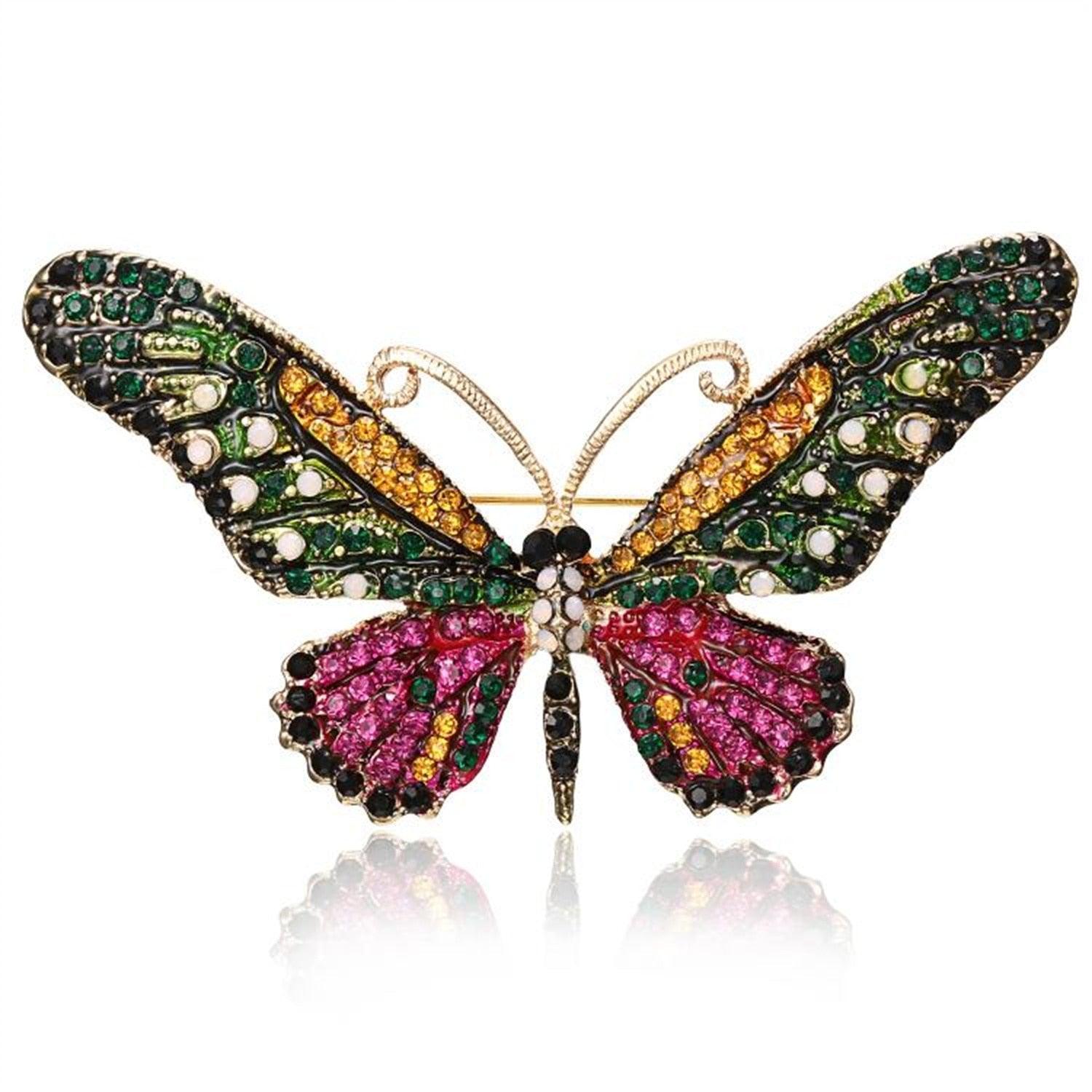 Delicate Rhinestone Butterfly Brooches Women Winged Butterfly Crystal Rhinestone Brooch Elegant Crystal Insect Brooch Fashion Wedding Party Jewelry Coat Accessories Beautiful Luxury Brooches Various Elegant Design