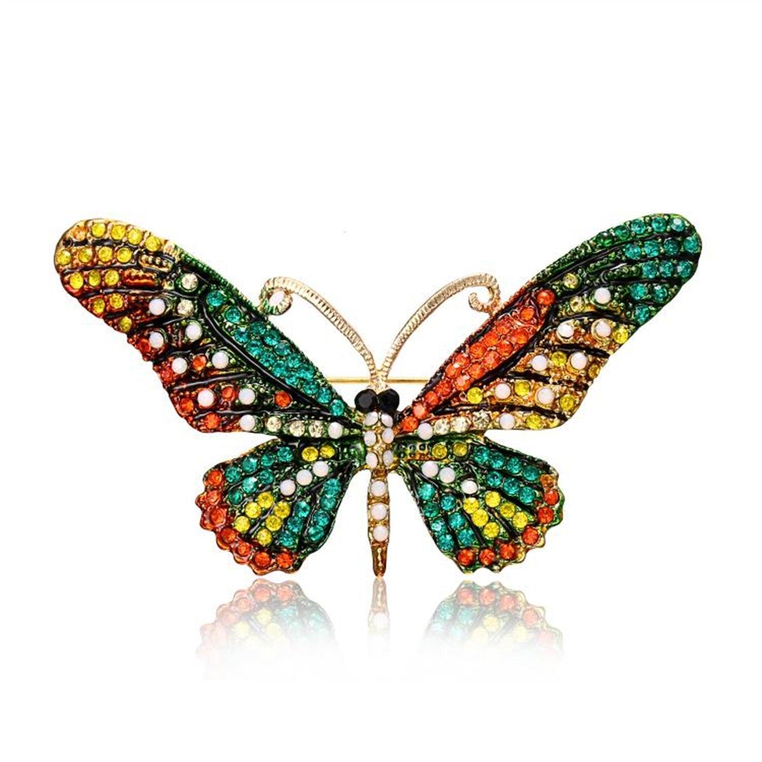 Delicate Rhinestone Butterfly Brooches Women Winged Butterfly Crystal Rhinestone Brooch Elegant Crystal Insect Brooch Fashion Wedding Party Jewelry Coat Accessories Beautiful Luxury Brooches Various Elegant Design