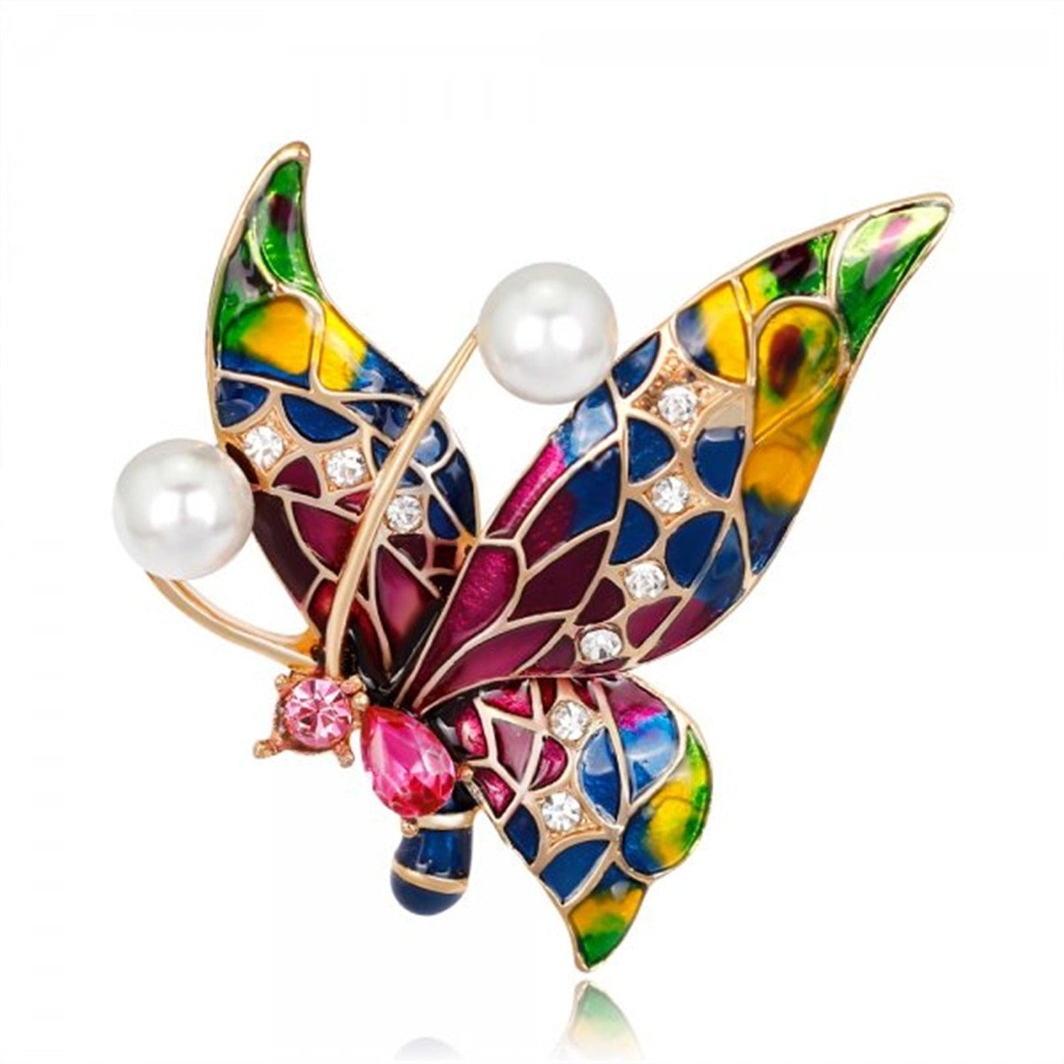 Delicate Rhinestone Butterfly Brooches Women Winged Butterfly Crystal Rhinestone Brooch Elegant Crystal Insect Brooch Fashion Wedding Party Jewelry Coat Accessories Beautiful Luxury Brooches Various Elegant Design