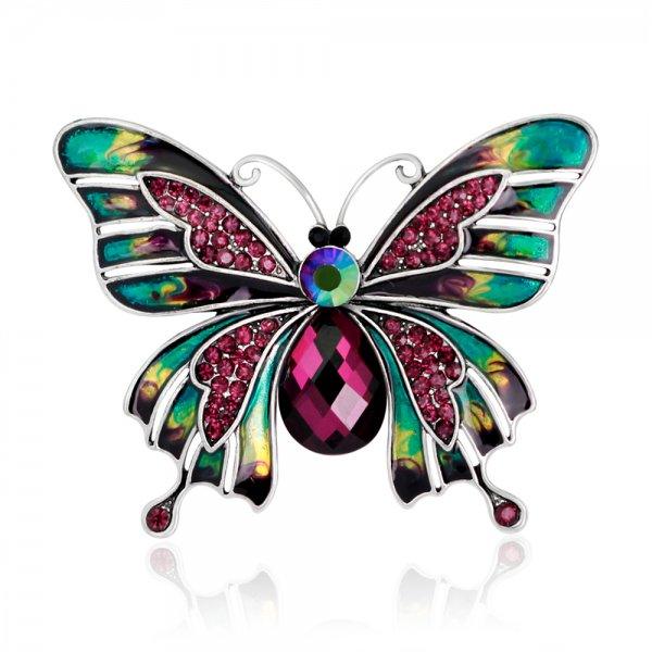 Delicate Rhinestone Butterfly Brooches Women Winged Butterfly Crystal Rhinestone Brooch Elegant Crystal Insect Brooch Fashion Wedding Party Jewelry Coat Accessories Beautiful Luxury Brooches Various Elegant Design