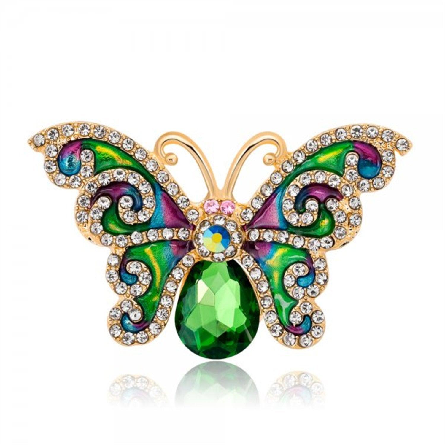 Delicate Rhinestone Butterfly Brooches Women Winged Butterfly Crystal Rhinestone Brooch Elegant Crystal Insect Brooch Fashion Wedding Party Jewelry Coat Accessories Beautiful Luxury Brooches Various Elegant Design