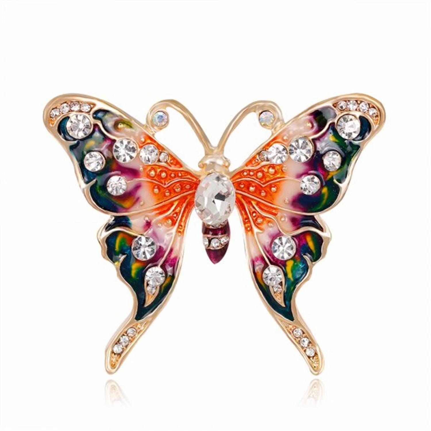 Delicate Rhinestone Butterfly Brooches Women Winged Butterfly Crystal Rhinestone Brooch Elegant Crystal Insect Brooch Fashion Wedding Party Jewelry Coat Accessories Beautiful Luxury Brooches Various Elegant Design