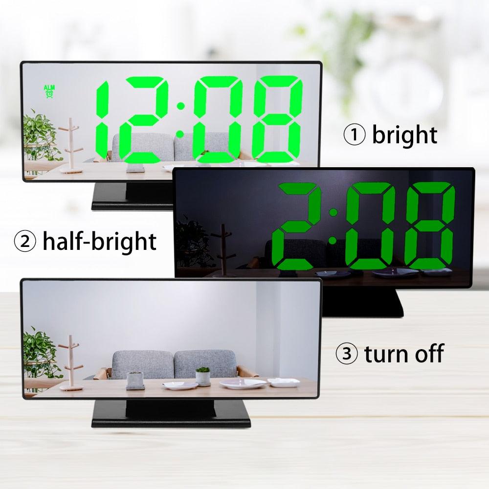 Digital Alarm Clock Alarm Clocks Adjustable Volume Alarm Clock for Bedroom Electronic 7 Inch Number Desktop Alarm Clocks For Kids Bedroom LED Screen  for Kids Bedroom Temperature Snooze Function Desk Table Clock LED Clock Electronic Watch Table