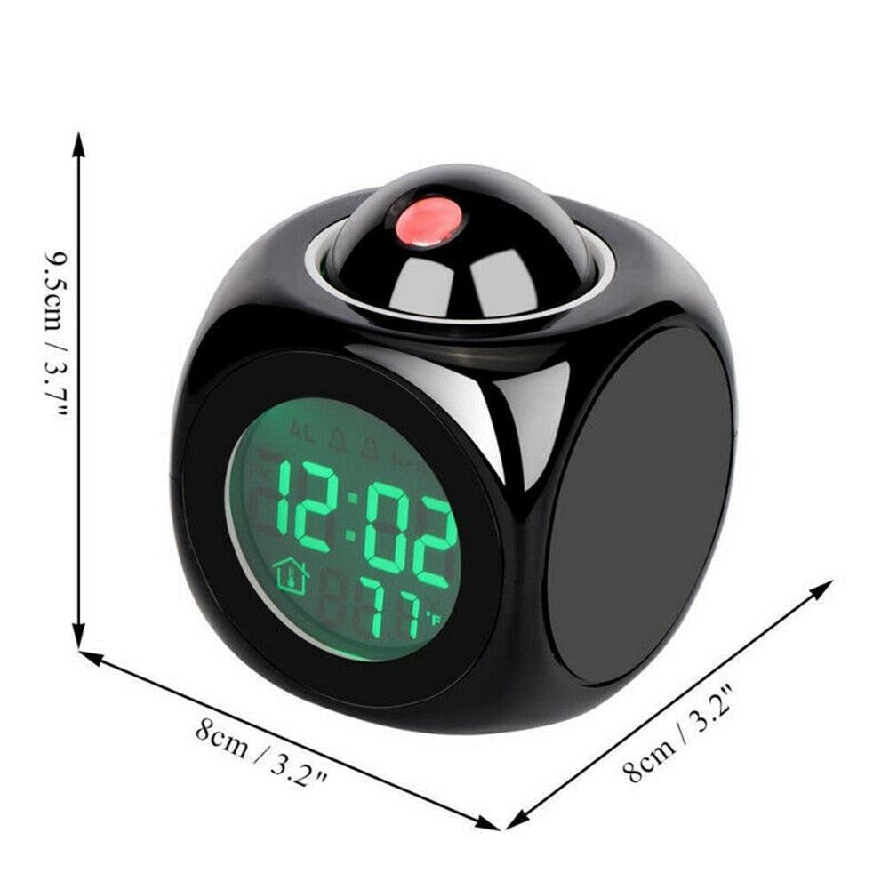 Digital Alarm Clock Projection Alarm Clock Wake Up Bedroom with Data and Temperature Display Talking Function LED Wall/Ceiling Projection Clock LCD Creative Projector Weather Temperature Desk Time Date Display Projection USB Charger Home Clock Timer