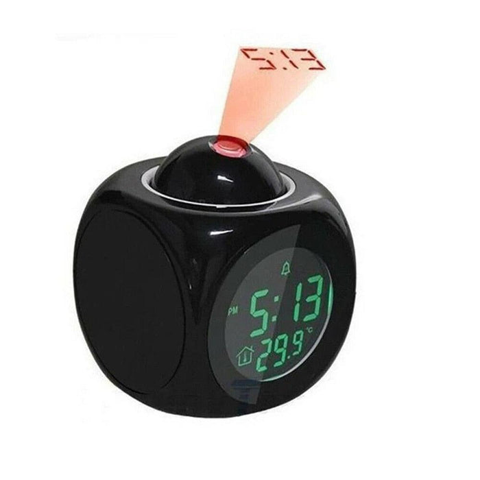 Digital Alarm Clock Projection Alarm Clock Wake Up Bedroom with Data and Temperature Display Talking Function LED Wall/Ceiling Projection Clock LCD Creative Projector Weather Temperature Desk Time Date Display Projection USB Charger Home Clock Timer