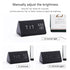 Digital Clock LED Wooden Alarm Clock Digital Alarm Clock with Wooden Electronic LED Time Display 3 Alarm Settings Humidity & Temperature Detect Wood Made Electric Clocks Table Sound Control Electronic Clocks Desktop USB/AAA Powered Home Table Decor