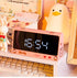 Digital Clock Table Clock Snooze Alarm Cute Silent Mirror Clock Student Desktop Mirror Surface LED Alarm Clock with USB Charger 12/24H Easy Snooze Function Adjustable Brightness Alarm Clocks for Bedroom LED Clock Electronic Clock for Children