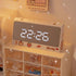 Digital Clock Table Clock Snooze Alarm Cute Silent Mirror Clock Student Desktop Mirror Surface LED Alarm Clock with USB Charger 12/24H Easy Snooze Function Adjustable Brightness Alarm Clocks for Bedroom LED Clock Electronic Clock for Children