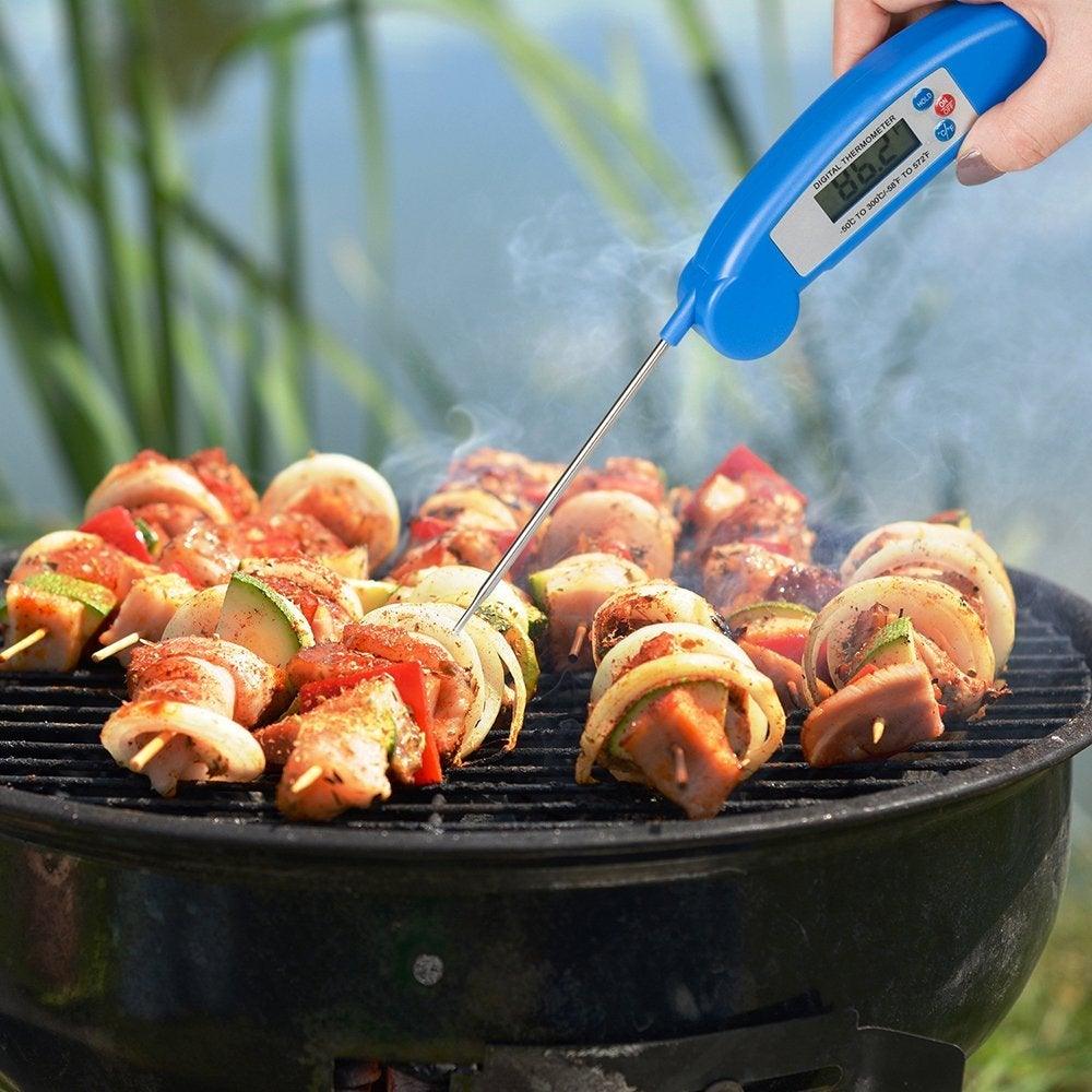 Digital Foldable Thermometer Food BBQ Meat Oven Instant Read Food Thermometer For Cooking Digital Kitchen Thermometer Probe With Backlight & Reversible Display Cooking Thermometer For Folding Kitchen Thermometer For Cooking Water Oil Grill Tools