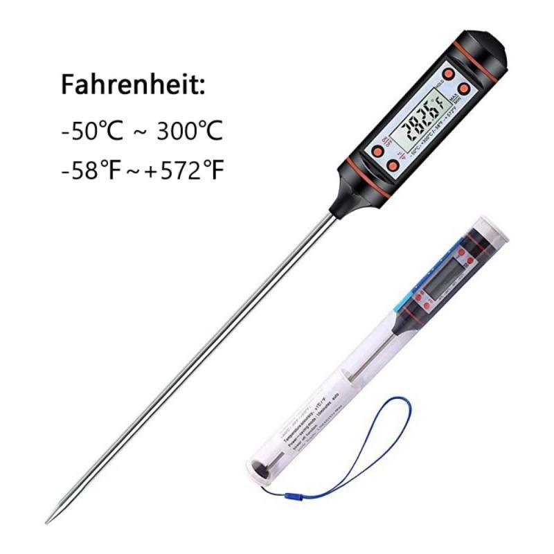 Digital Meat Thermometer Cooking Digital Candy Cooking Thermometer Kitchen Cooking Thermometer Instant Read for BBQ Grill Oil Milk Bath Water Deep Fry Food Kitchen BBQ Probe Water Milk Oil Liquid Oven Digital Temperature Sensor Meter Home