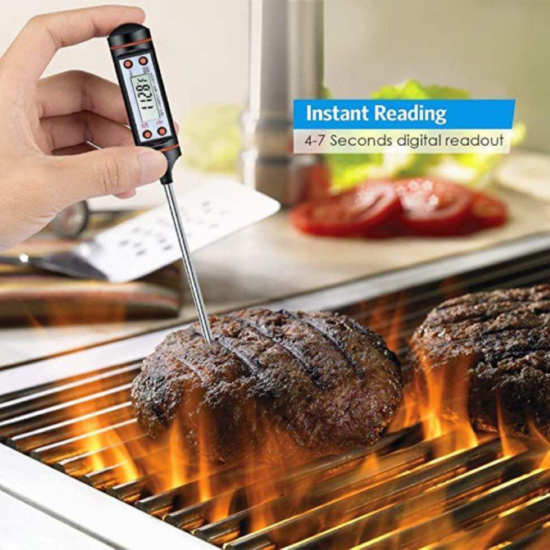 Digital Meat Thermometer Cooking Digital Candy Cooking Thermometer Kitchen Cooking Thermometer Instant Read for BBQ Grill Oil Milk Bath Water Deep Fry Food Kitchen BBQ Probe Water Milk Oil Liquid Oven Digital Temperature Sensor Meter Home